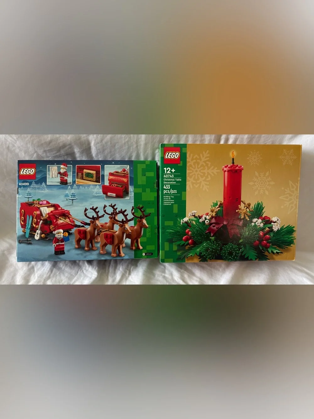 2 LEGO - Christmas Table Decoration #40743 & SANTA W/ REINDEER SLEIGH #40499 NEW